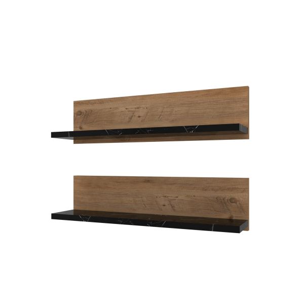 HANAH HOME Zidna polica Shelf, braon/crna - 854KLN4404