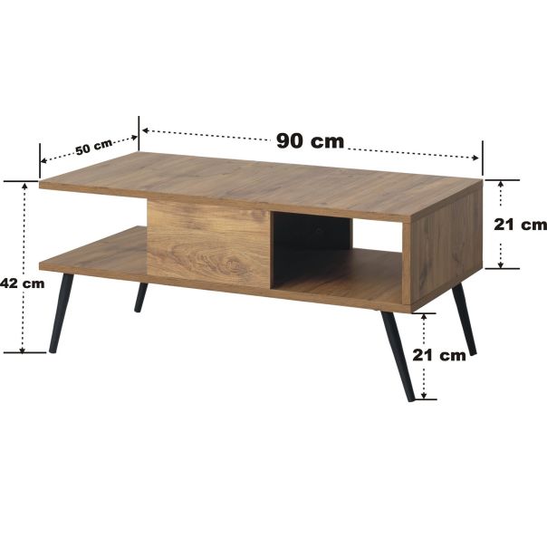 HANAH HOME Klub sto Bukle, braon - 854KLN4716