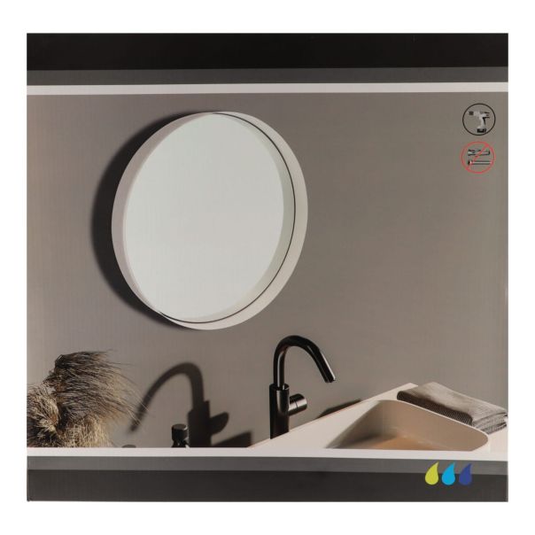 TENDANCE Ogledalo okruglo 40x5cm belo - 8557100