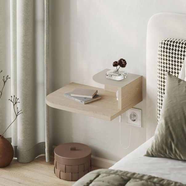 HANAH HOME Zidna noćna polica Luno, krem - EP3057158