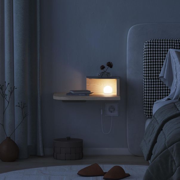 HANAH HOME Zidna noćna polica Luno, krem - EP3057158