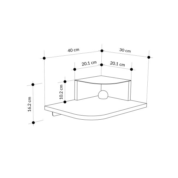 HANAH HOME Zidna noćna polica Luno, krem - EP3057158