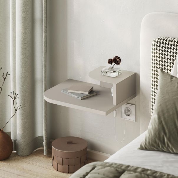 HANAH HOME Zidna noćna polica Luno, pesak - EP3057164