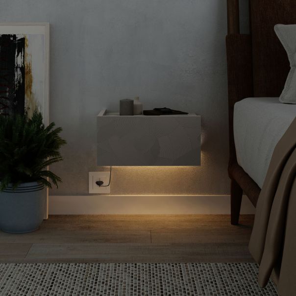 HANAH HOME Zidna noćna polica Onda LED, krem - EP3057176
