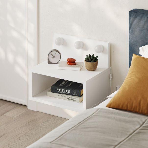 HANAH HOME Zidna noćna polica Treo LED, bela - EP3057185