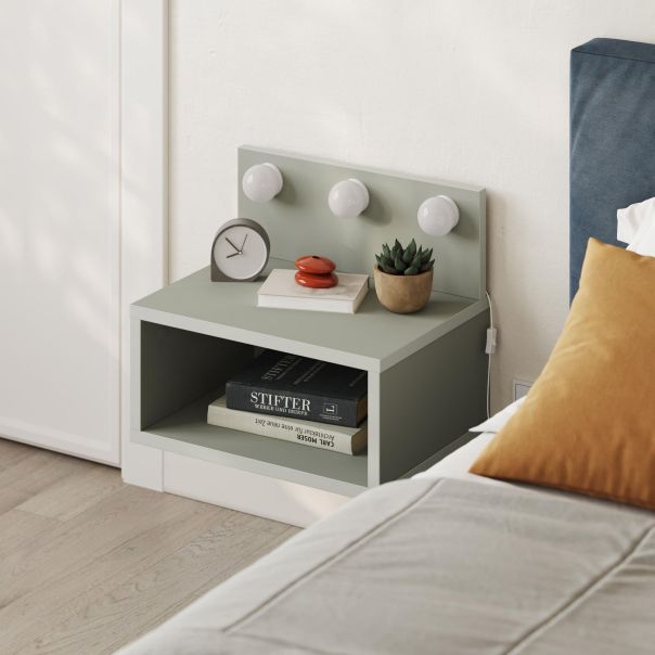 HANAH HOME Zidna noćna polica Treo LED, sivo-zelena - EP3057197
