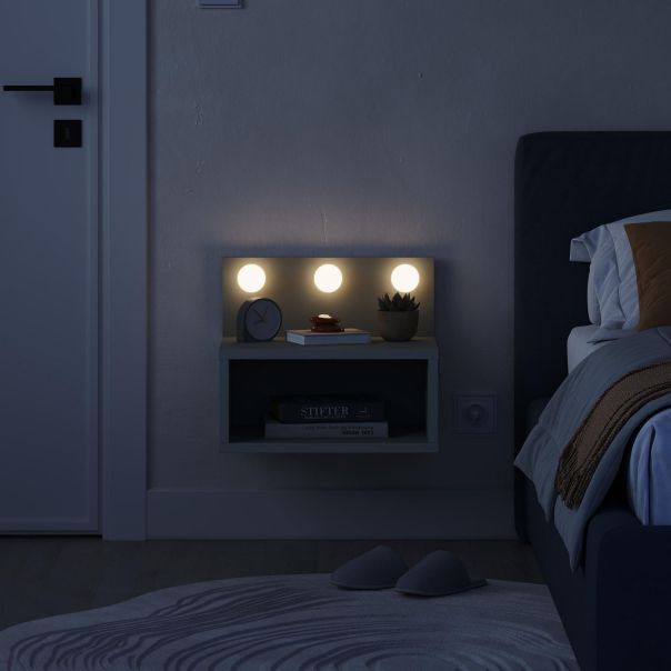 HANAH HOME Zidna noćna polica Treo LED, sivo-zelena - EP3057197