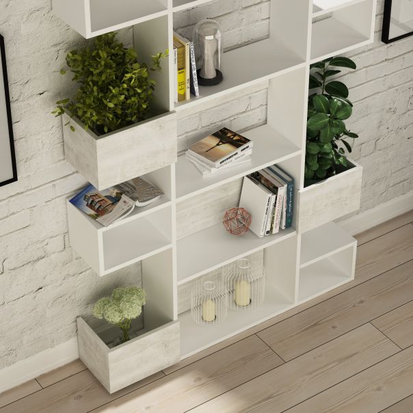HANAH HOME Polica za knjige Niho, bela - 855DTE3720