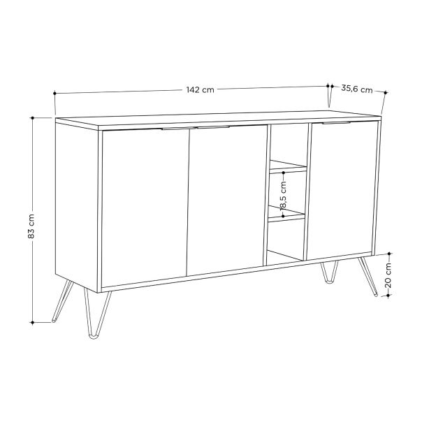 HANAH HOME Komoda Clara Console, svetlobraon - 855DTE4212