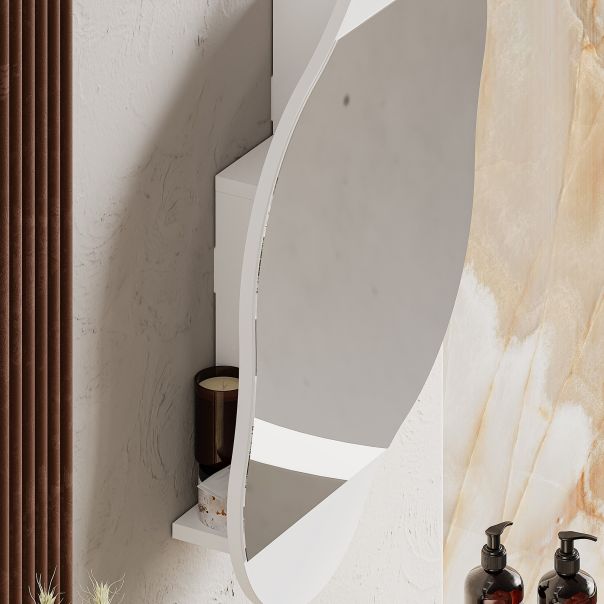 HANAH HOME Ormarić za kupatilo sa ogledalom Cloud, bela - 855DTE5116