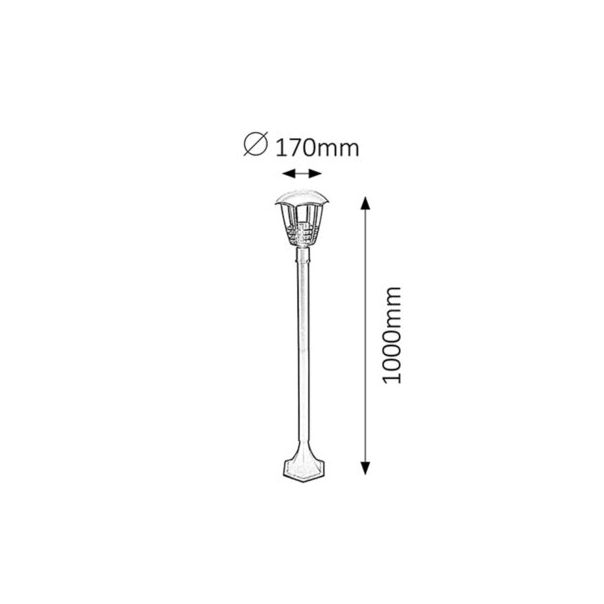 Rabalux Spoljna podna rasveta Marseille E27 1x MAX 60W crna (8568) - 8568