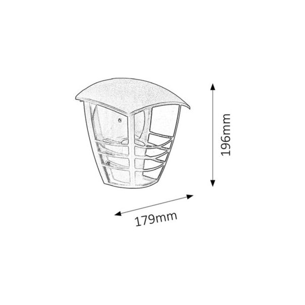 Rabalux Spoljna zidna rasveta Marseille E27 1x MAX 60W crna (8570) - 8570-1