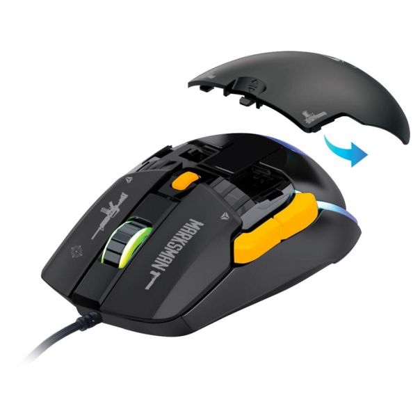 YENKEE YMS 3600BK, MARKSMAN, modular wired gaming mis, USB, 6 tas. - 8590669344284