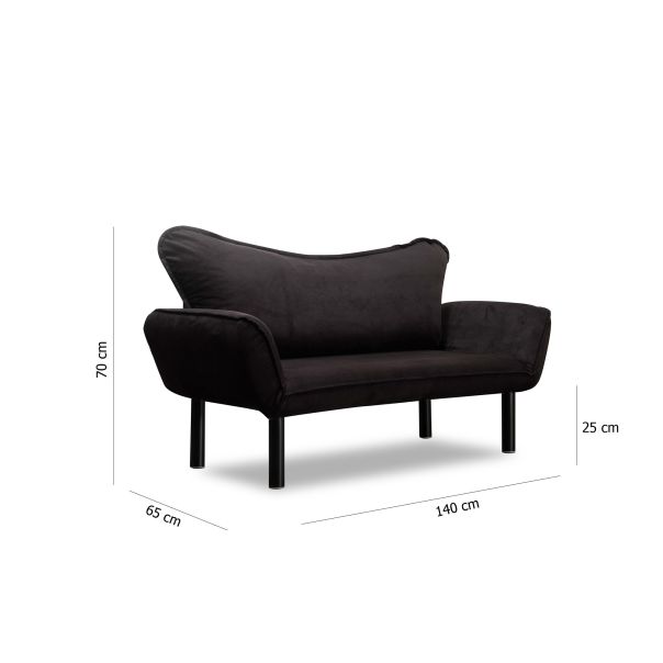 ATELIER DEL SOFA Sofa dvosed Chatto, crna - 859FTN1226
