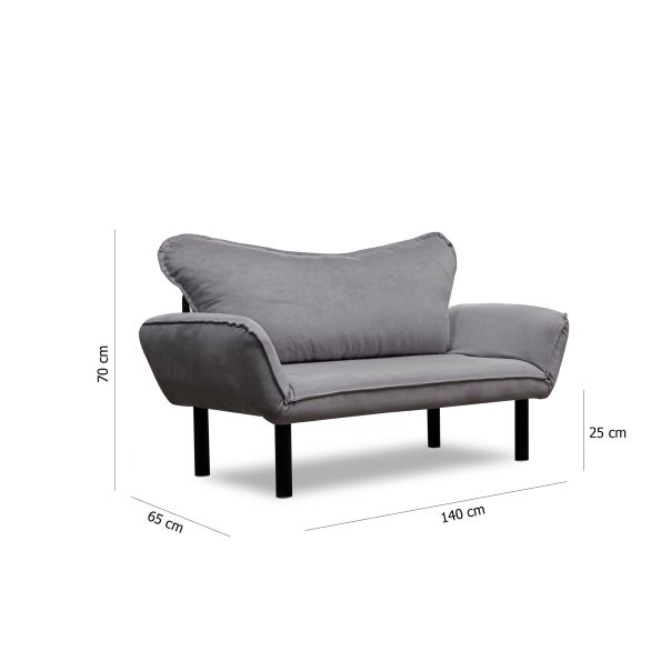 ATELIER DEL SOFA Sofa dvosed Chatto, siva - 859FTN1229