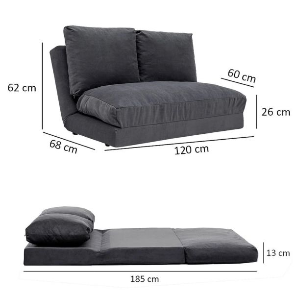ATELIER DEL SOFA Dvosed na razvlačenje Taida, siva - 859FTN1270