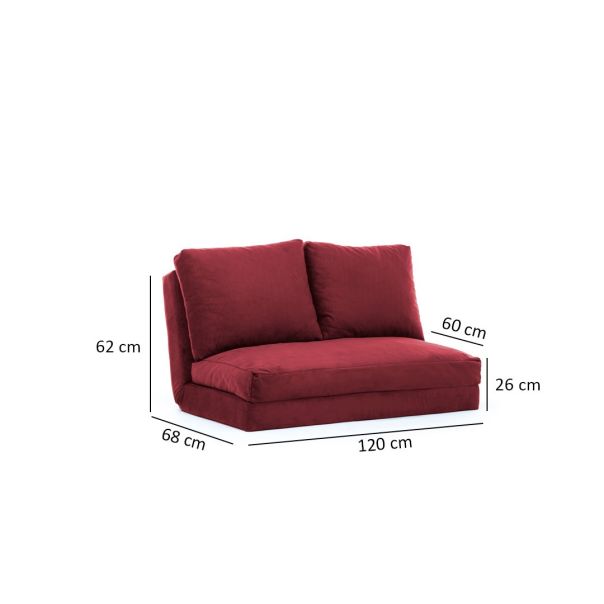 ATELIER DEL SOFA Dvosed na razvlačenje Taida, bordo - 859FTN1271