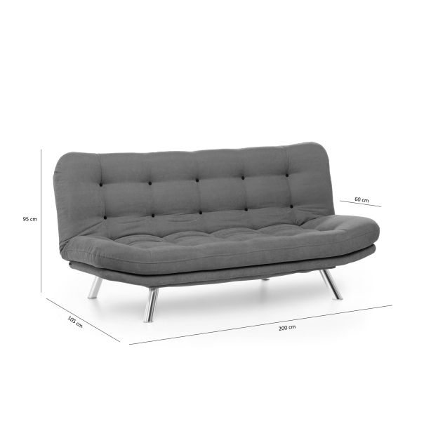 ATELIER DEL SOFA Sofa trosed Misa Sofabed, siva - 859FTN1309