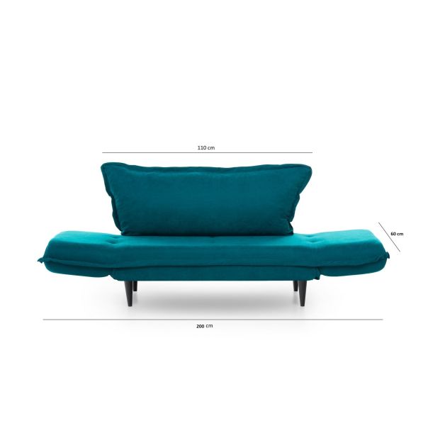 ATELIER DEL SOFA Sofa dvosed Vino Daybed, petrolej - 859FTN1373