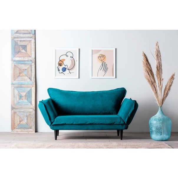 ATELIER DEL SOFA Sofa dvosed Vino Daybed, petrolej - 859FTN1373
