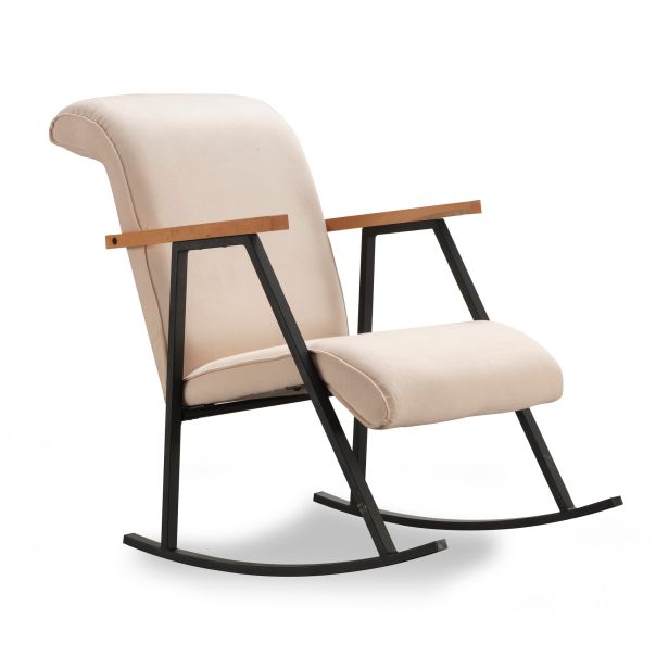 ATELIER DEL SOFA Fotelja na ljuljanje Yoka, krem - 859FTN1703