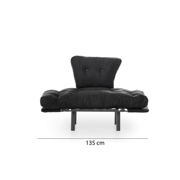 ATELIER DEL SOFA Fotelja Nitta single, crna - 859FTN1728