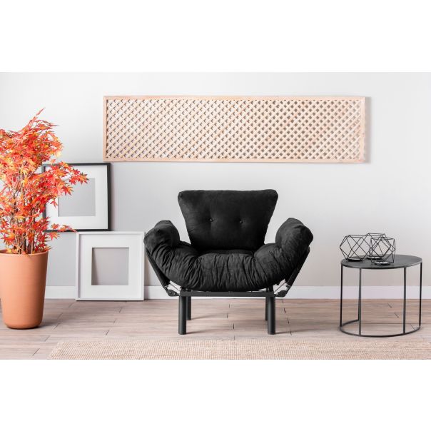 ATELIER DEL SOFA Fotelja Nitta single, crna - 859FTN1728