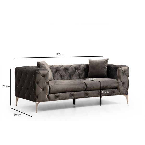 ATELIER DEL SOFA Dvosed Como, antracit - 859FTN2032