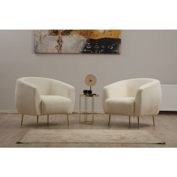 ATELIER DEL SOFA Fotelja Eses Bouclette, krem - 859FTN2043