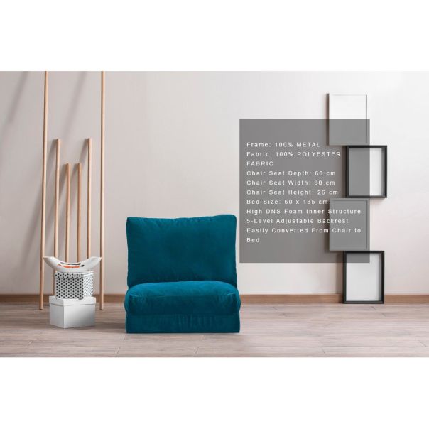 ATELIER DEL SOFA Fotelja na razvlačenje Taida PF05, plava - 859FTN2318