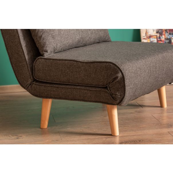 ATELIER DEL SOFA Fotelja na razvlačenje Folde Single, tamnosiva - 859FTN2328