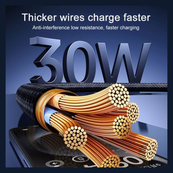 Data kabl REMAX Velocity CB25 Fast charging 30W Type C na iPhone lightning 1.2M crni - 223634