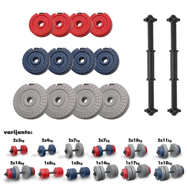 Iron Sport set 28kg / diskovi - tegovi 12 kom. i 2 šipke - T28KS20