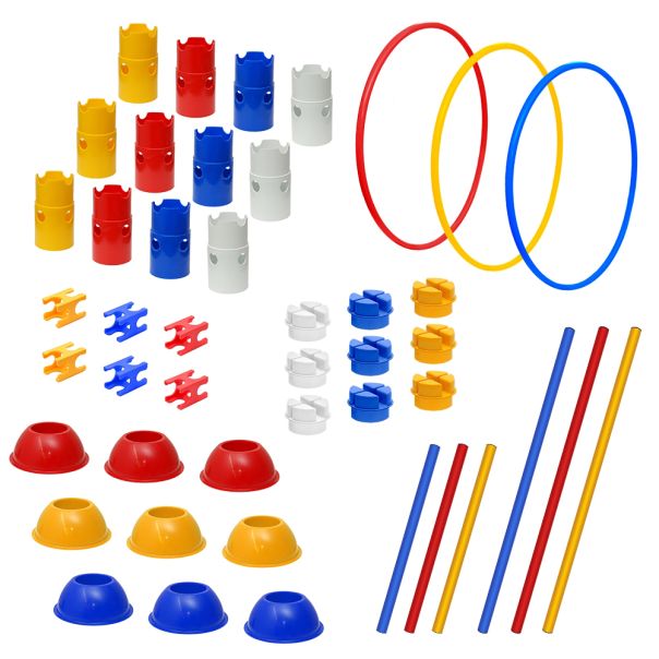 Iron Sport Koordinacioni poligon od 45 delova (prepone, čunjevi, štapovi, hulahop, provlačilice,..) - KOPO45D