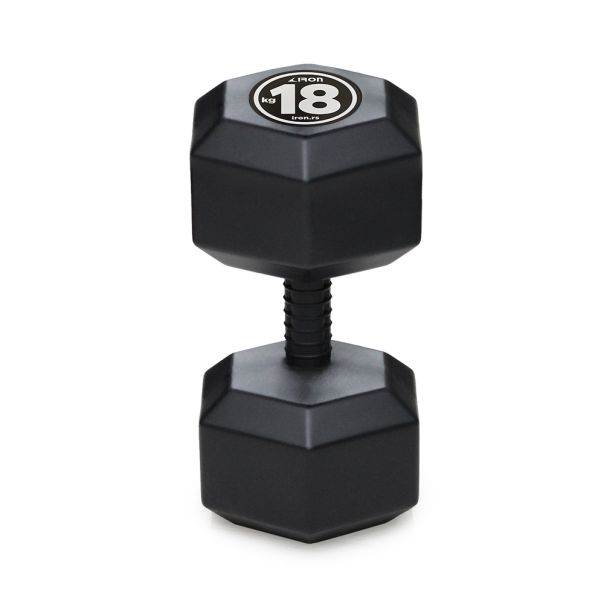 Iron Sport Plastični HEX Teg - Bučica 18kg sa čeličnim ojačanjem sredine - HEXT018