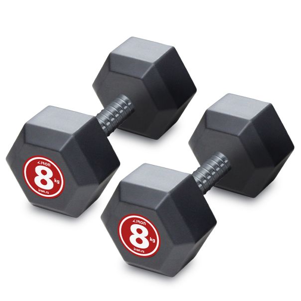 Iron Sport Bucice set 16kg, Hex tegovi, 2x8kg - HEXB016