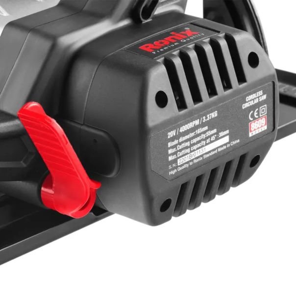 RONIX Akumulatorska kružna testera (2x4Ah) 8609 CB 20V/165mm - 8609RX