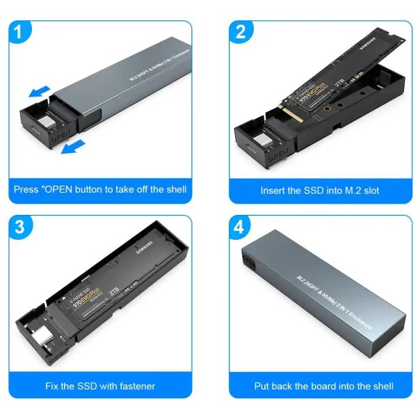 Kućište aluminijumsko Zeus za M.2 NVME USB 3.0/3.1 - HY2071