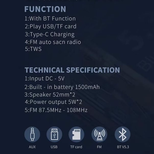 Bluetooth zvucnik WS-X65 crni - 218396