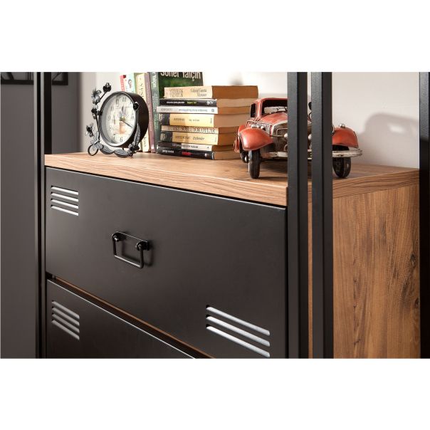 HANAH HOME Polica za knjige Cosmo Cortex, crna/krem - 863SPH3601