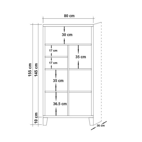 HANAH HOME Polica za knjige Marina Flora 756, braon - 863SPH3614