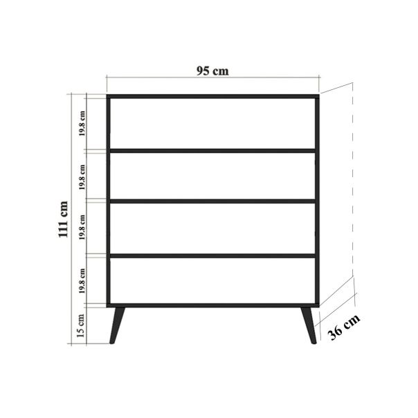 HANAH HOME Komoda za dnevnu sobu Multilux - 734, svetlo braon - 863SPH3935