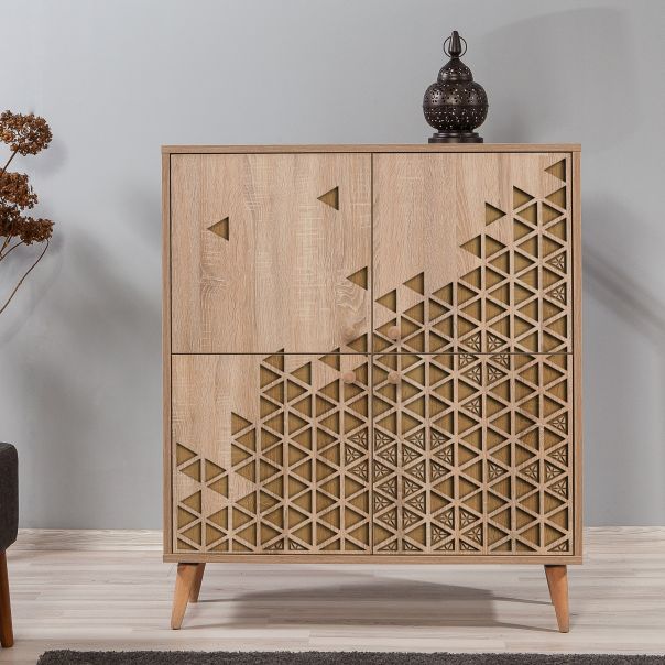 HANAH HOME Komoda za dnevnu sobu Multilux-120, svetlo braon - 863SPH3943