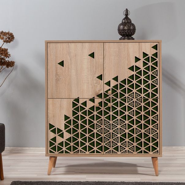 HANAH HOME Komoda za dnevnu sobu Multilux-121, svetlo braon - 863SPH3944