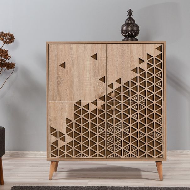 HANAH HOME Komoda za dnevnu sobu Multilux-124, svetlo braon - 863SPH3947