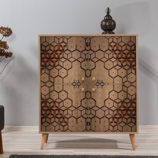 HANAH HOME Komoda za dnevnu sobu Multilux-720, svetlo braon - 863SPH3951