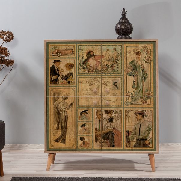 HANAH HOME Komoda za dnevnu sobu Multilux-732, svetlo braon - 863SPH3953