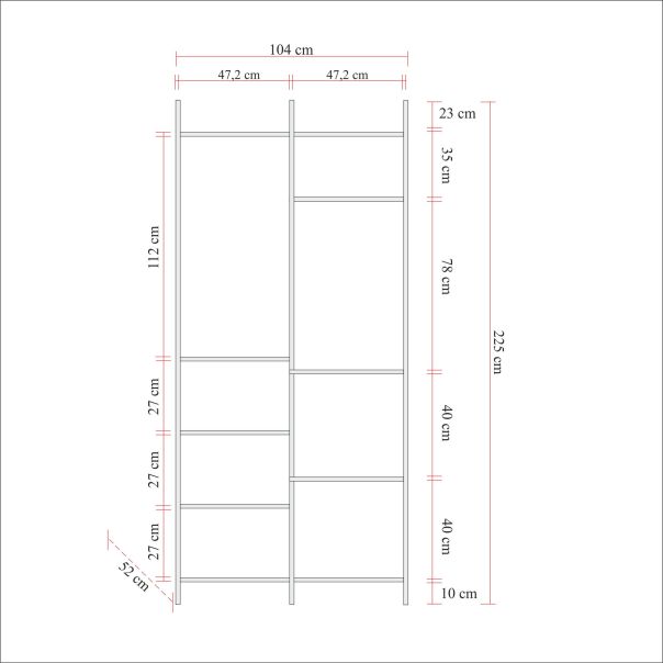 HANAH HOME Ormar Dynamic 07, braon/crna - 863SPH5409