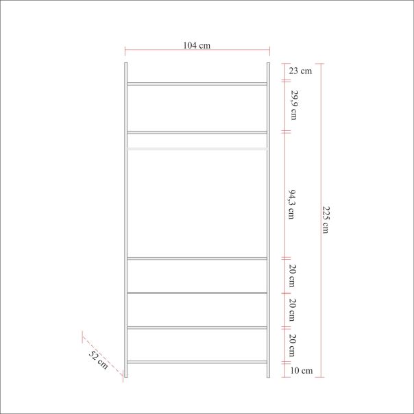 HANAH HOME Ormar Dynamic 12, braon/crna - 863SPH5414