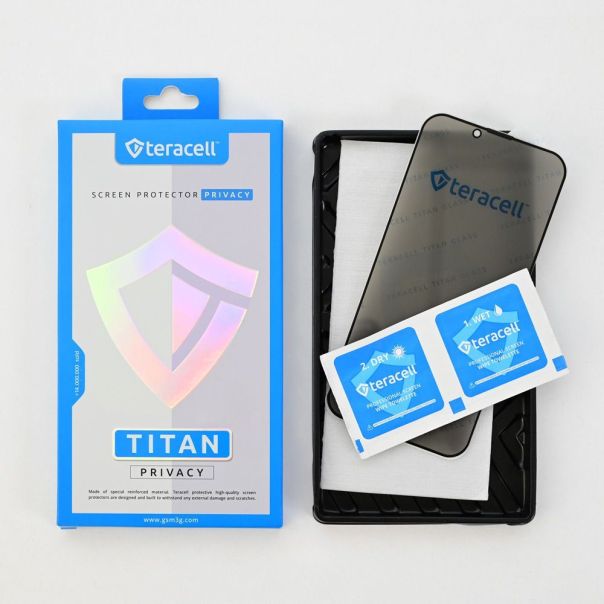 Teracell Zaštitno staklo Tempered Glass Privacy Titan 2.5D za iPhone 18 Pro 6.3 crni - EP3249054